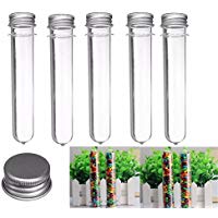 10 tubos de ensayo de pl&aacute;stico transparente con dispensador de tap&oacute;n (40 ml, 140 x 25 mm)