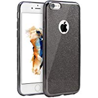 sycode carcasa de silicona para iPhone 6&nbsp;4,7, "glitter funda para iPhone 6&nbsp;4,7, Lujo Bling purpurina cristal 2&nbsp;en 1&nbsp;Electroplate Plating marco suave TPU Flexible silicona Carcasa Bumper Back caso Cover para iPhone 8/7&nbsp;4.7" -Gold