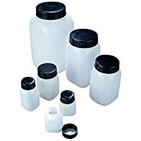Azlon BGE439P - Bote cuadrado (pl&aacute;stico y HDPE, 1000 ml, bote de rosca, 5 unidades)