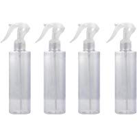 Flower205 4PCS Botella Transparente del Pet de 250ml, Botella del espray del Alto Grado del rociador del Disparador, Botella del Recorrido - para Las soluciones de Limpieza, dispensaci&oacute;n cosm&eacute;tica by