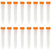Xinlie 50 Piezas Tubo de Centr&iacute;fuga 15ML Pl&aacute;stico Cubierta de Fondo C&oacute;nico Micro Tubos de microcentr&iacute;fuga con Tapa de Tornillo Y Escala Suministro de Muestras de Laboratorio