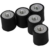Yibuy 5 x DE M5 Hembra Hembra de Goma Antivibraci&oacute;n silencioso compresores de Aire 15 x 15
