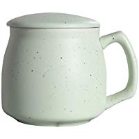 BESTONZON Estilo conciso Cielo estrellado Color s&oacute;lido Taza de caf&eacute; Taza de caf&eacute; con leche Taza con tapa para el caf&eacute; de la oficina en casa (Verde)