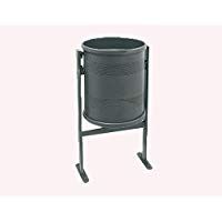 Papelera P&uacute;blica Exterior Gris Forja de chapa galvanizada perforada. 40 Lt.