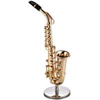 Decoraci&oacute;n Muslady Mini Lat&oacute;n Modelo de Saxof&oacute;n Alto Escritorio Exquisito Ornamentos de Instrumentos Musicales Regalo Musical con Caja Delicada (14cm)