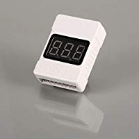 KNOSSOS RC LED BB Beeper Alarm Buzzer 1-8S Low Battery Voltage Tester for RC Drone - White
