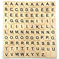 100 Unids Alfabeto De Madera Azulejos Scrabble N&uacute;meros de Letras Juguete Educativo para Juegos de Mesa Marco de Boda Arte de la Pared Reemplazo de Artesan&iacute;a Joyer&iacute;a Scrapbooking
