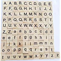 100 Unids Alfabeto De Madera Azulejos Scrabble N&uacute;meros de Letras Juguete Educativo para Juegos de Mesa Marco de Boda Arte de la Pared Reemplazo de Artesan&iacute;a Joyer&iacute;a Scrapbooking
