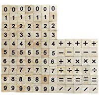 100 Unids N&uacute;meros de Madera Azulejos Scrabble Juguete Educativo para Juegos de Mesa Marco de Boda Arte de la Pared Reemplazo de Artesan&iacute;a Joyer&iacute;a Scrapbooking