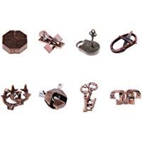 MagiDeal 8 Unids Chinese Lock Puzzle Metal Brain Teaser IQ Test Juguetes para Adultos Ni&ntilde;os