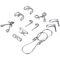 FairytaleMM 7 unids / Set IQ Prueba Juguetes Divertido Juego de la Mente Rompecabezas port&aacute;til Metal Wire Puzzles Truco m&aacute;gico Compacto Puzzle Anillo de Juguete, Plata