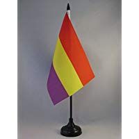 AZ FLAG Bandera de Mesa ESPA&Ntilde;A Republicana SIN Escudo 21x14cm - BANDERINA de DESPACHO DE LA Republica ESPA&Ntilde;OLA 14 x 21 cm