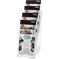 Deflect-o 77701 - Soporte de pared o mesa para folletos (4 niveles, 1/3 de A4), transparente