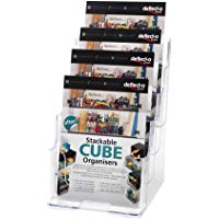 Deflect-o 77901- Soporte de pared o mesa para folletos (4 niveles, A5), transparente