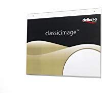 Deflect-o 48000 - Soporte para cartel (A3, apaisado, perforado para fijaci&oacute;n en pared), transparente, 42.4 x 33.2 x 1.7 cm