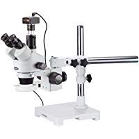 AmScope SM-3TZ-54S-5M de 3.5X-90X trinocular LED Boom Soporte Microscopio Est-reo Plus c-mara de 5MP