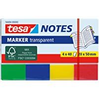 Pack 4 blocs de 40 marcadores adhesivos de pl&aacute;stico tesa (20 mm x 50 mm)