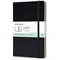 Moleskine - Art Collection Cuaderno de M&uacute;sica con Tapa Dura y Cierre El&aacute;stico, Papel Adecuado para Bol&iacute;grafos, L&aacute;pices y Plumas Estilogr&aacute;ficas, Negro, Grande 13 x 21 cm, 192 P&aacute;ginas