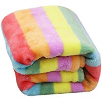 Topdo Alfombra Manta para Mascotas con Alfombra para Perros Perrera Gato Blanket oto&ntilde;o e Invierno Manta c&aacute;lida Color Arcoiris Franela 1 Pieza L-90 * 70CM