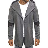 C&aacute;rdigans para Hombre LMMVP Chaqueta con Capucha de Punto S&oacute;lido Trinchera Abrigo Chaqueta Cardigan de Manga Larga Outwear Blusa Largo Chaqueta Algod&oacute;n Casual Camisetas Coat Jacket