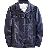 Sylar Chaquetas De Hombre, Retro Color S&oacute;lido Solapa Manga Larga Slim Fit Lavado Chaqueta Vaquera Bot&oacute;n Abrigos Casual Jersey Outwear Tops