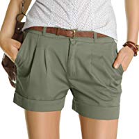 Bestyledberlin - Para mujer - de pantalones cortos, pantalones cortos chino, pant, pantalones con correa j161p