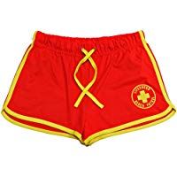 Rojo/Amarillo Lifeguard pantalones cortos + Amarillo Cord&oacute;n