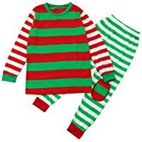 besbomig Pijamas de Navidad para la Familia - Navidad Ropa de Dormir Set Hombre Mujer Ni&ntilde;o Ni&ntilde;a Bebe Top Manga Larga Pantalones Rayas Pijama Familiar a Juego Dos Piezas