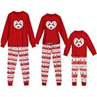 POLP Ni&ntilde;o Navidad Ropa ni&ntilde;as Unisex Pijama Bebe Navidad Regalo Estampado de Navidad Manga Larga Vestido Estampado de Santa Claus Tops y Pantalones 2pc Rojo 6M-6a&ntilde;os Padres e Hijos Ni&ntilde;o