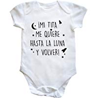 HippoWarehouse &iexcl;Mi tita me quiere hasta la luna y volver! body bodys pijama ni&ntilde;os ni&ntilde;as unisex