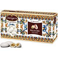 Gangemi Confetti - 1kg Peladillas grageas con la almendra - Cl&aacute;sica de la boda italiana - sabor Pistacho - Blanco (aprox. 180)