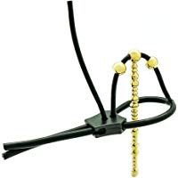 Dr. Electro eStim - Dilatador con ondas, enchufe para la uretra con correa de silicona para la estimulaci&oacute;n el&eacute;ctrica, dorado