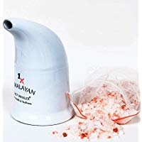 Inhalador de sal original del Himalaya, tubo de cer&aacute;mica relleno con sal pura del Himalaya 100% higi&eacute;nica (Paquete de 1)
