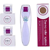 Dermaroller 0.5, GAIYAH rodillo de micro agujas con 2 cabezales de repuesto Derma Roller extra, kit profesional Derma Roller, agujas micro titanium face roller, regeneraci&oacute;n antienvejecimiento de la piel, estiramiento de la piel y terapia de col&aacute;geno.