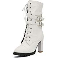 Minetom Oto&ntilde;o Invierno C&oacute;modas Para Mujer Zapato Boots Shoes Cuero Botines Botas De Callejero Moda Tacones Altos Casual Elegante