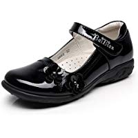 rismart Ni&ntilde;as Inteligente Bucle De Gancho Vestido De Escuela Charol Zapatos De Vestir