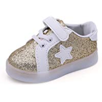 YanHoo Zapatos para ni&ntilde;os Beb&eacute; Fashion Star Sneaker Zapatos Ligeros para ni&ntilde;os ni&ntilde;os y ni&ntilde;as Zapatos radiantes de Colores Flash LED Zapatos para ni&ntilde;os Tabla de luz Zapatos Ligeros