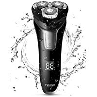 FLYCO Afeitadora Electrica Hombre FS377EU, M&aacute;quina de Afeitar Inteligente con Display Digital, Uso en H&uacute;medo y Seco, Bloqueo Inteligente con Funda de Viaje