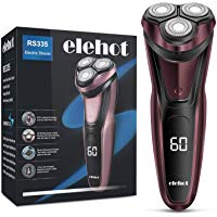 Afeitadora El&eacute;ctrica Hombre Afeitadora Rotativa Profesional M&aacute;quina de Afeitar Barba Inal&aacute;mbrica Recargable con Indicador RS335 ELEHOT