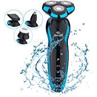 Garing 4 en 1 m&aacute;quina de afeitar el&eacute;ctrica recargable M&aacute;quina de afeitar de los hombres M&aacute;quina de afeitar giratoria para hombres Barba seca h&uacute;meda sin cuerda, Nariz, Oreja, Corta el cabello