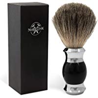 BALLTA Brocha de Afeitar Premium de Pelo de Tej&oacute;n con Mango de Calidad | Brocha de Afeitar de Pelo Aut&eacute;ntico (negro)