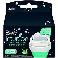 Wilkinson Sword Intuition Sensitive - 3 Recambios de Cuchillas Autoadaptables de 4 Hojas para Mujer, Kit de Depilaci&oacute;n Femenina