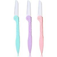 Pack de 3 navajas de afeitar plegables para cejas&nbsp;de mujer. Navajas de afeitar para eliminar vello facial