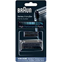 Braun 10B - Recambio para afeitadora el&eacute;ctrica hombre Series 1/FreeControl/CruZer, pack con l&aacute;minas de recambio y portacuchillas, color negro