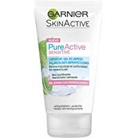 Garnier Skin Active Pure Active Sensitive Limpiador sin Jab&oacute;n Anti-Imperfecciones para Pieles Sensibles, con Zinc y Extracto de Hamamelis - 150 ml