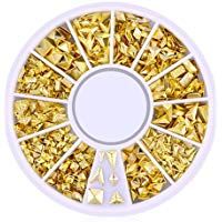 Isuper Belleza 200 Conteo / 3D Pack Mini Nail Art Nail Supplies Stud Stickers Glitter metal con encanto de moda de bricolaje U&ntilde;as Decoraci&oacute;n irregular Figura Series