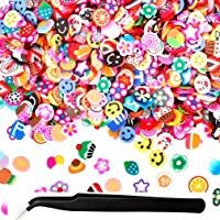 1000 unidades de pinzas para decoraci&oacute;n de u&ntilde;as, varios dise&ntilde;os de frutas 3D Fimo, dise&ntilde;o de rodajas de u&ntilde;as, perfecto para pegar a la perfecci&oacute;n, manualidades, decoraci&oacute;n de u&ntilde;as con 1 pinza