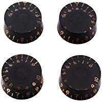 Healifty 4 UNIDS Perillas de Guitarra Velocidad Volumen Botones de Control de Tono para Gibson Epiphone Estilo Guitarra El&eacute;ctrica Piezas de repuesto (Negro)