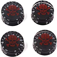 Healifty Perilla de control de volumen del tono de la guitarra el&eacute;ctrica 4pcs Speed ​​Knob (patr&oacute;n negro/rojo)