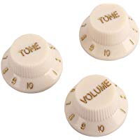 Healifty Perillas de control de tono de volumen de guitarra para reemplazo de piezas de guitarra el&eacute;ctrica estilo Gibson Epiphone 3 Piezas (blanco)